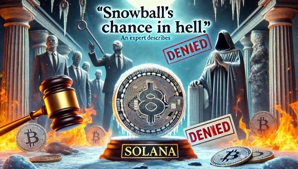 Solana ETF Dreams Dashed? Expert Cites ‘Snowball’s Chance In Hell’ Of Approval